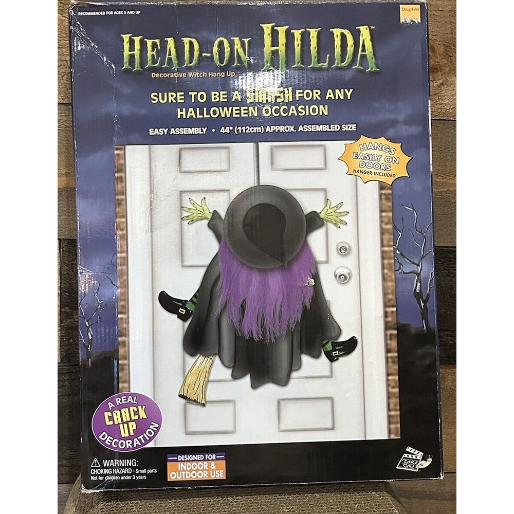 44" Vintage Head on Hilda Door Hanger Witch Halloween Decor‎